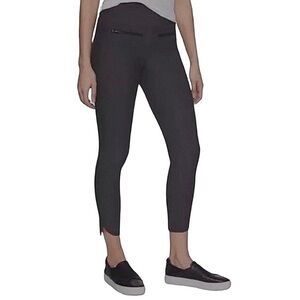 Athleta Black Stella Tulip Hem Front Zipper Leggings